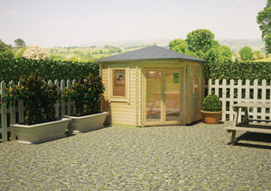 Bradwell Corner Log Cabin 28mm Logs