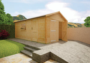 Warwick Garage  Log Cabin 44mm Logs